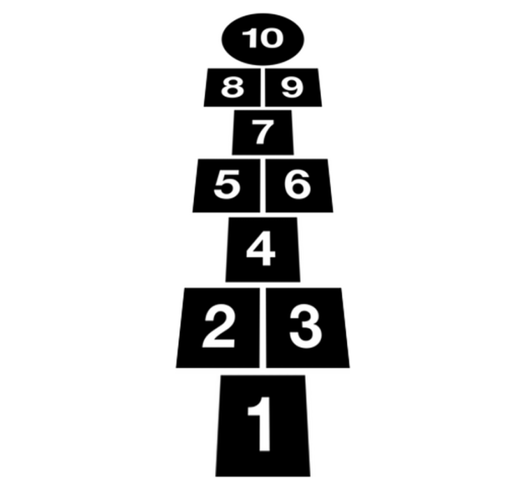 Gaming vinyl rug with hopscotch squares design - TenStickers