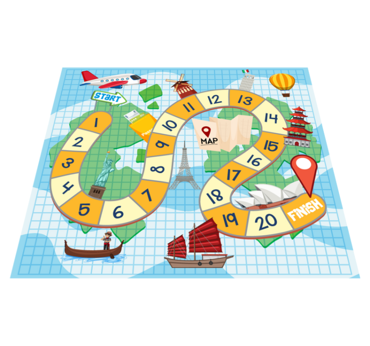 Gaming vinyl rug board game map design - TenStickers