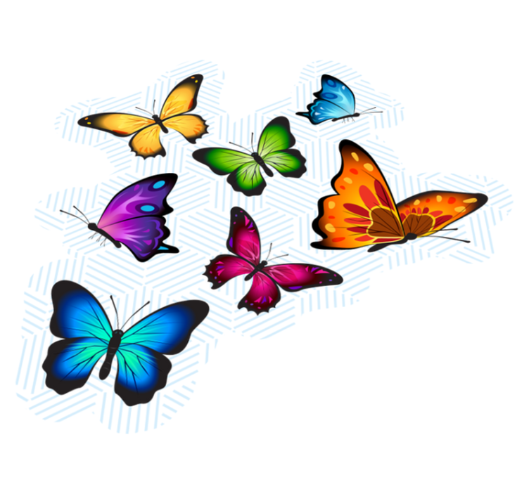 colorful butterfly collection animal vinyl mat - TenStickers