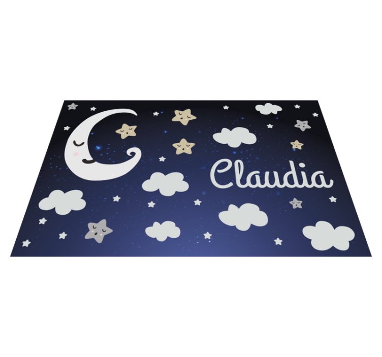 fabulous moon and stars babies vinyl rug - TenStickers