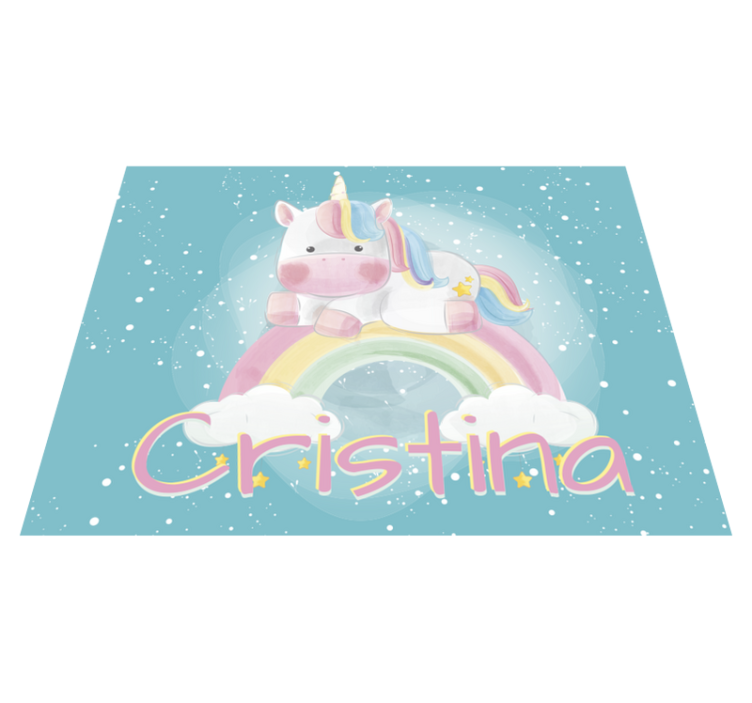 personalizable unicorn babies vinyl rug - TenStickers