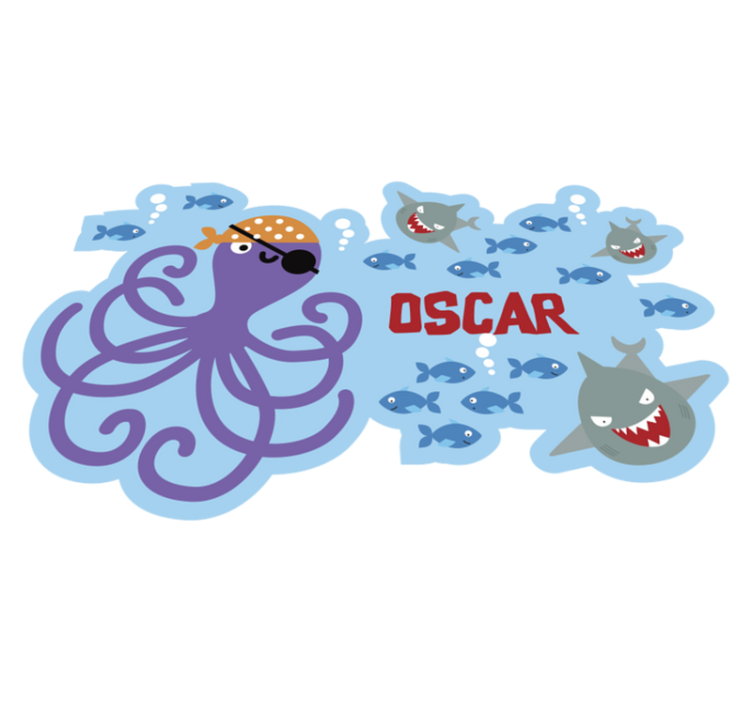 Customizable Ocean Creatures Accent custom vinyl rug - TenStickers
