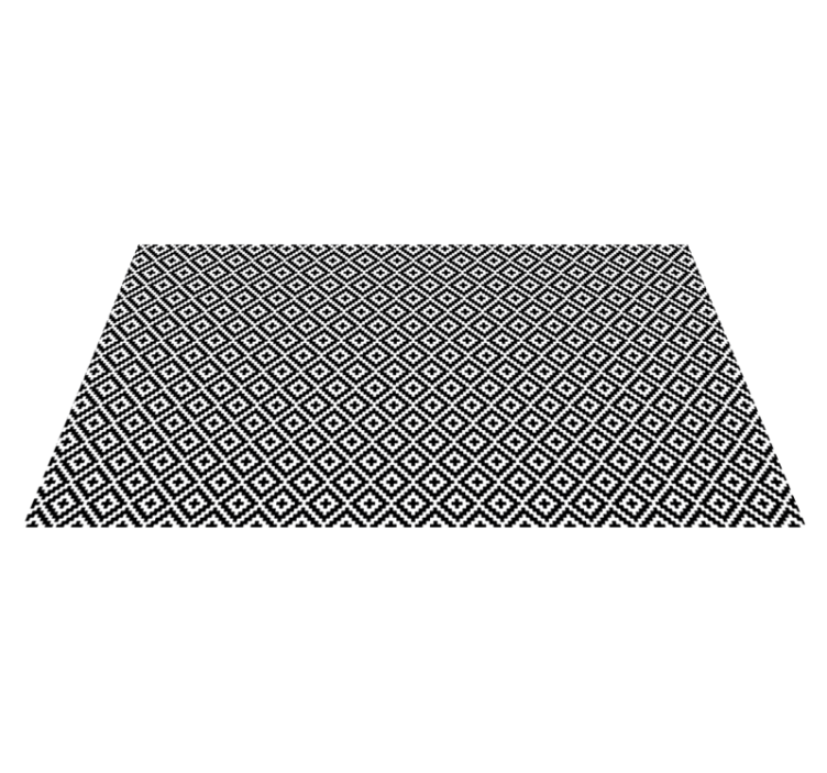 Geometric Black White Design living room vinyl rug - TenStickers