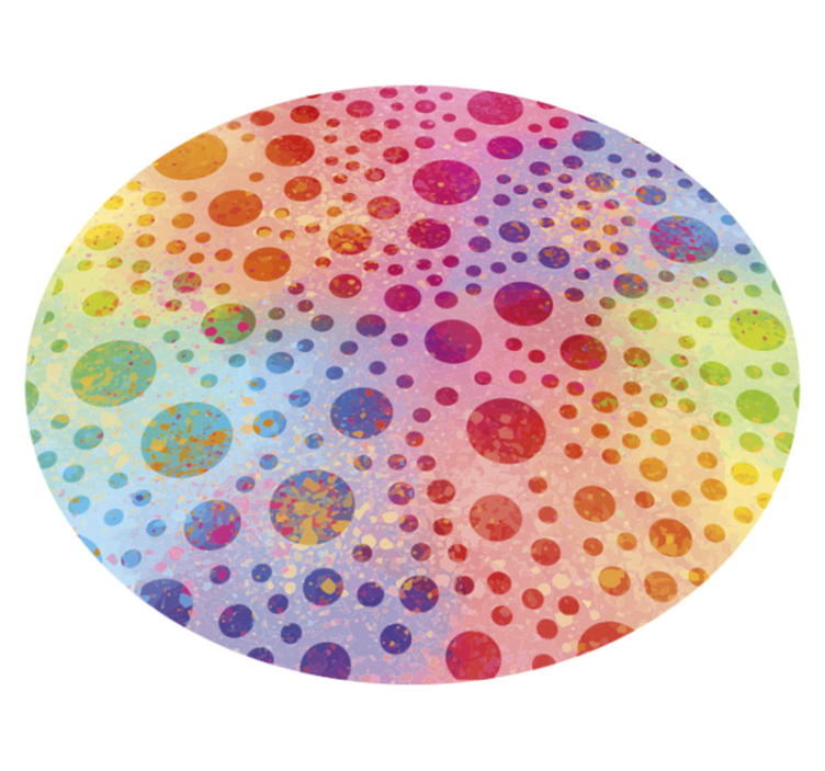Vibrant Spotted Round Arrangement circular vinyl rug - TenStickers