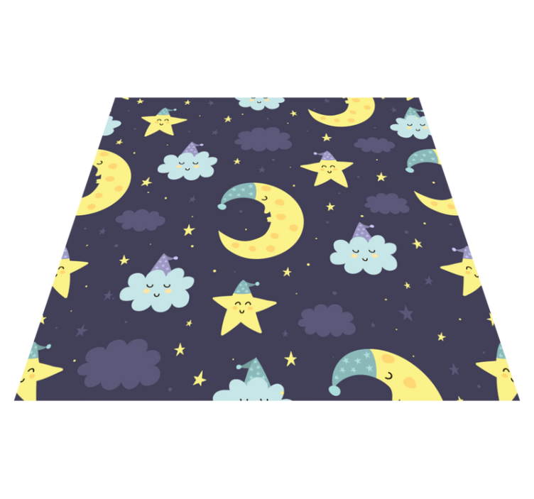 Fabulous stars and moon kids vinyl rug - TenStickers