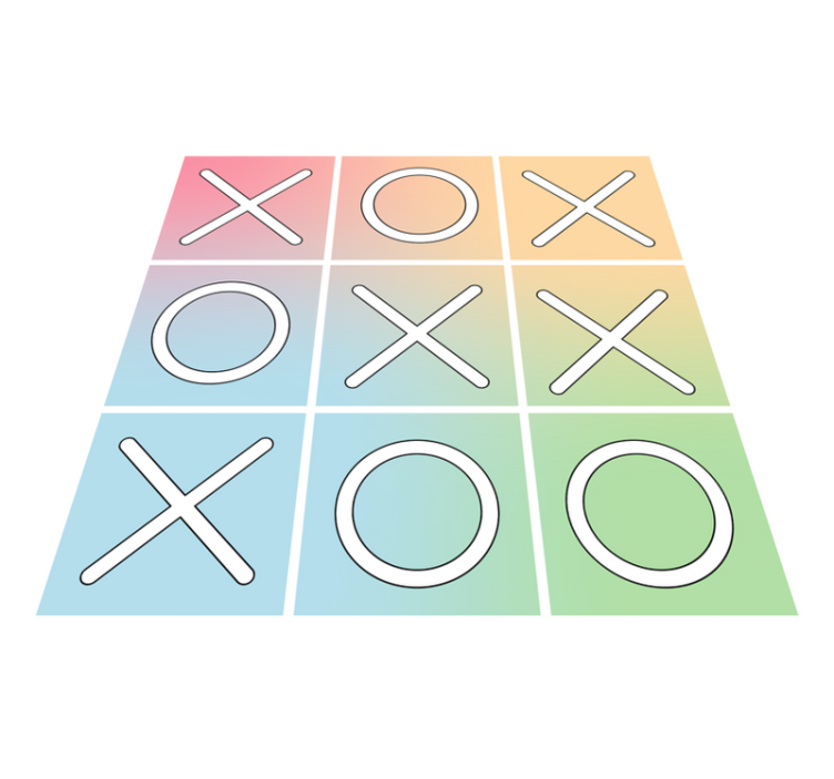 Tic-Tac-Toe Play gaming vinyl rug - TenStickers