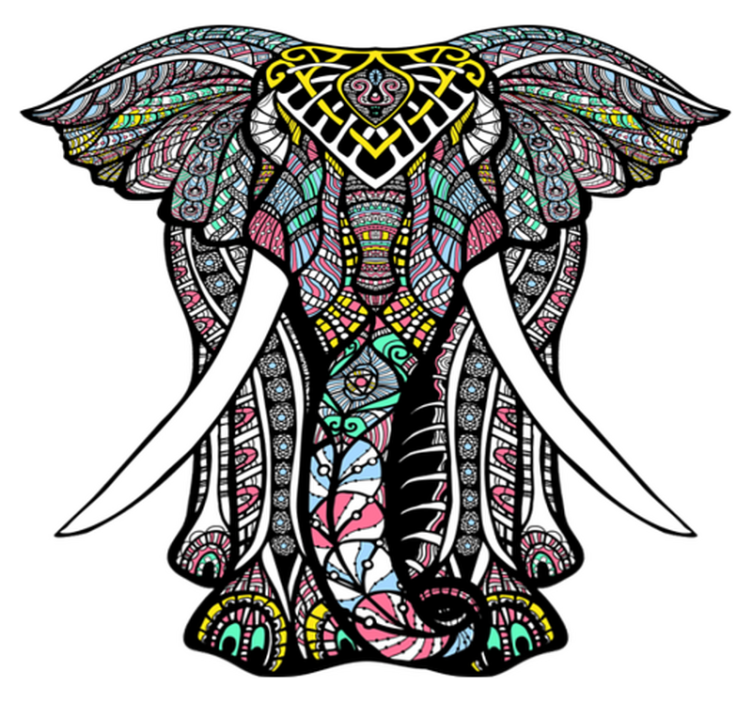 Wonderful elephant mandala vinyl rug - TenStickers