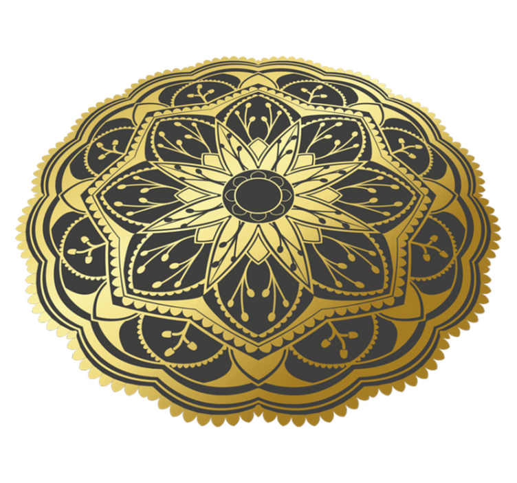 Mandala vinyl rug in golden mandala design - TenStickers
