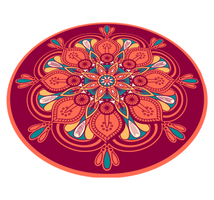 indian style mandala flower vinyl rug - TenStickers