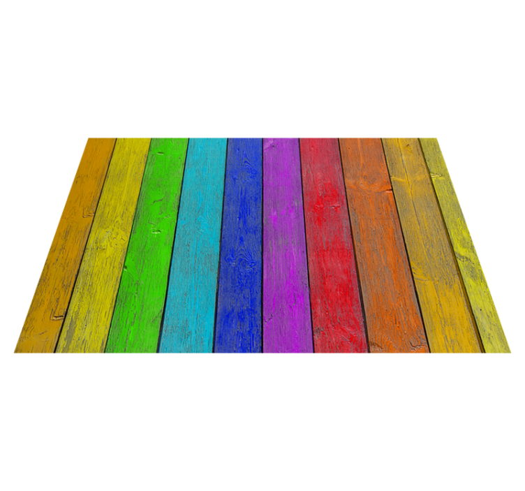 Rainbow Plank Surface texture vinyl rug - TenStickers