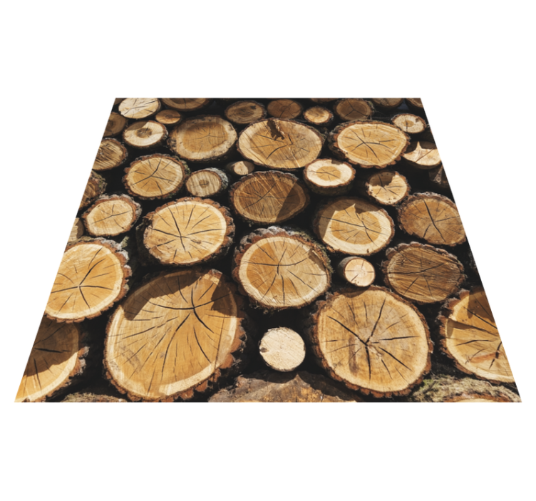 Log Slice Pattern wood effect vinyl rug - TenStickers