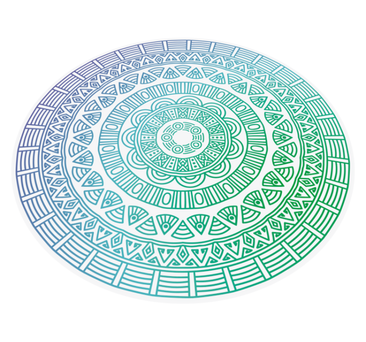 Mandala vinyl rug with circular mandala design - TenStickers