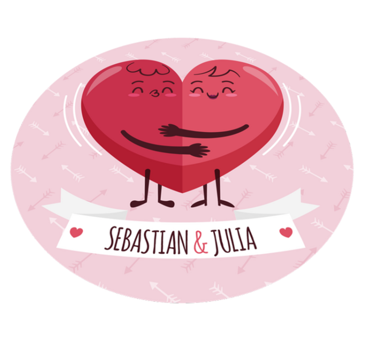 Personalized Heart Illustration custom vinyl rug - TenStickers