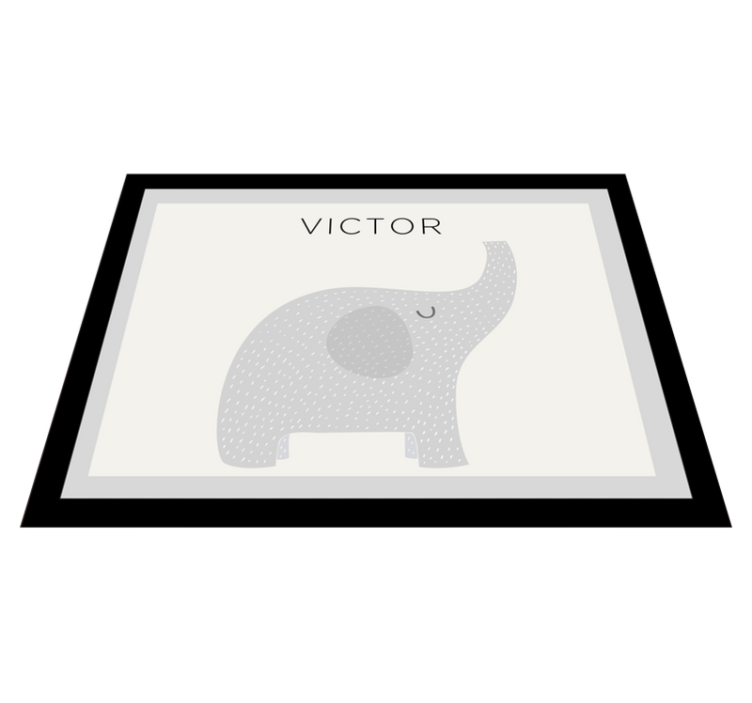 personalizable elephant  vinyl rug for kids - TenStickers
