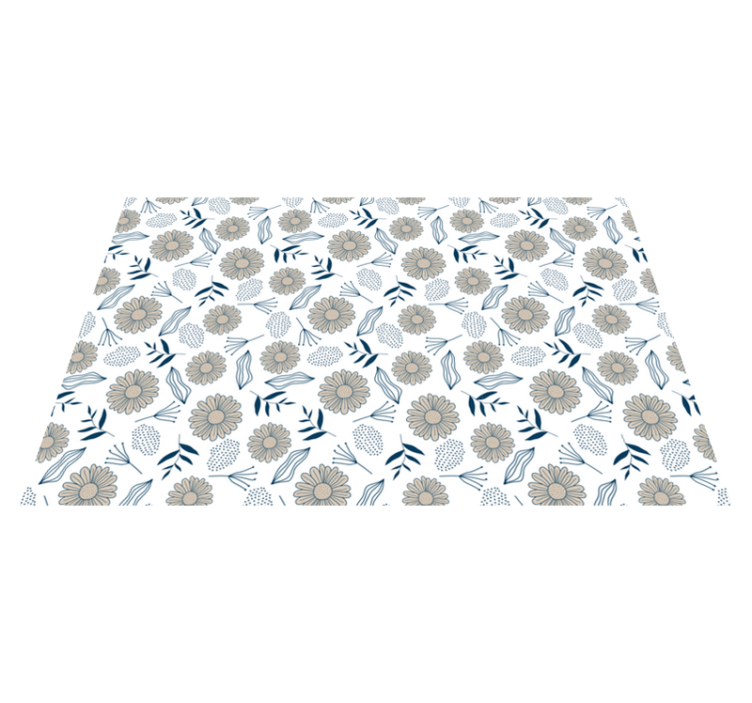 Floral vinyl rug with floral botanical design - TenStickers