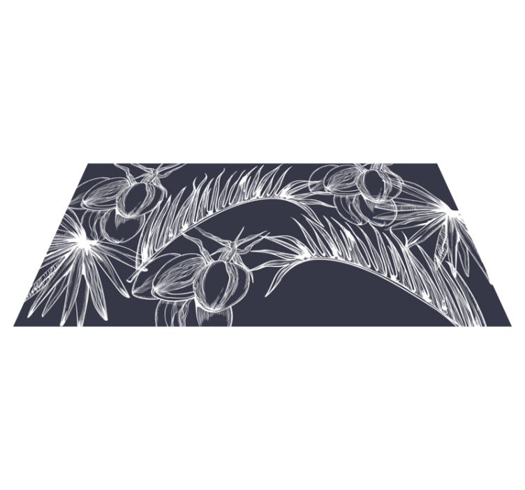 Palm leaves vinyl living room rug - TenStickers
