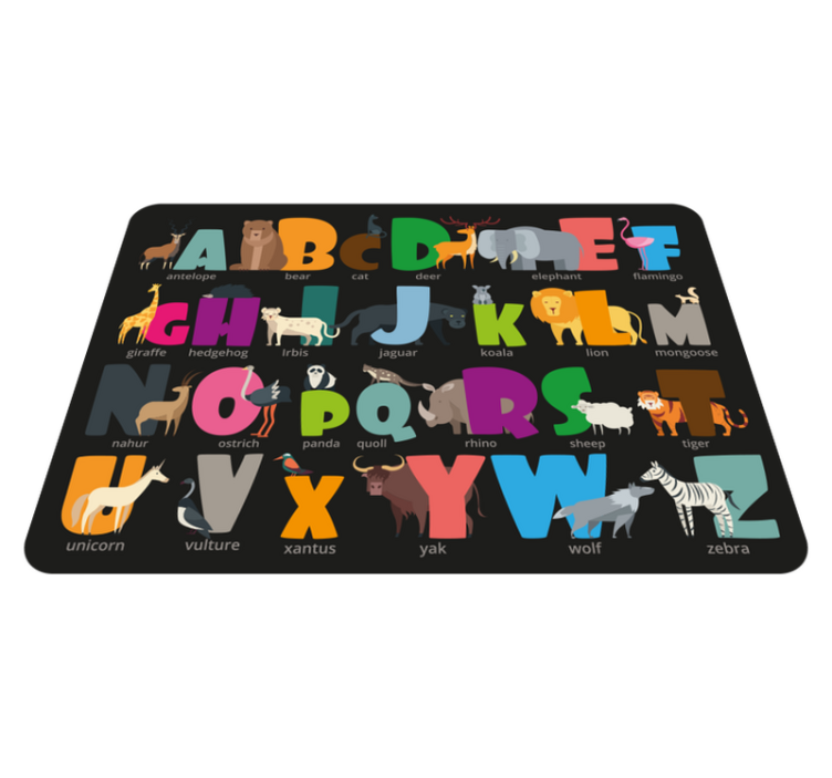 Alphabetical Fauna alphabet vinyl rug - TenStickers
