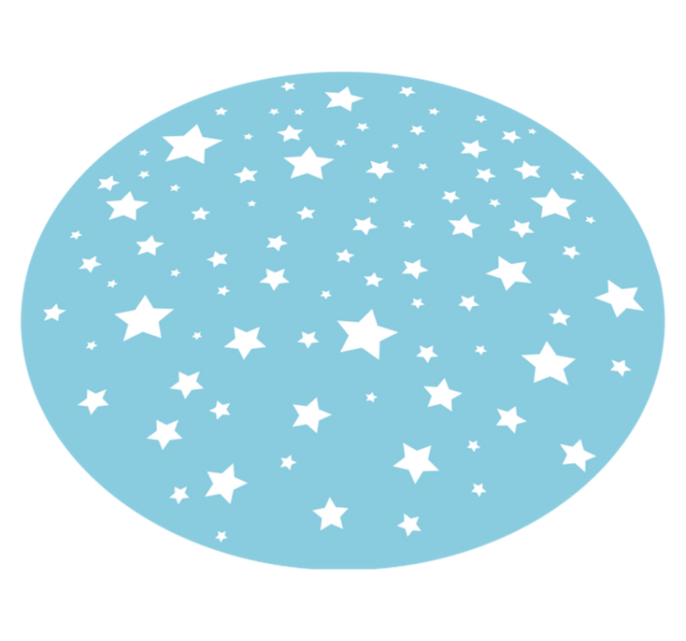 Blue Stars Round vinyl rug - TenStickers