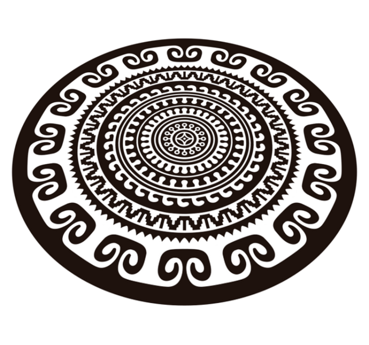 Mandala circle mandala vinyl rug - TenStickers