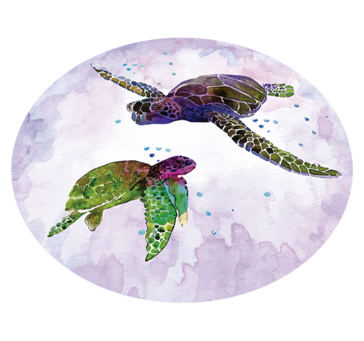 Sea Turtle Duo animal vinyl rug - TenStickers