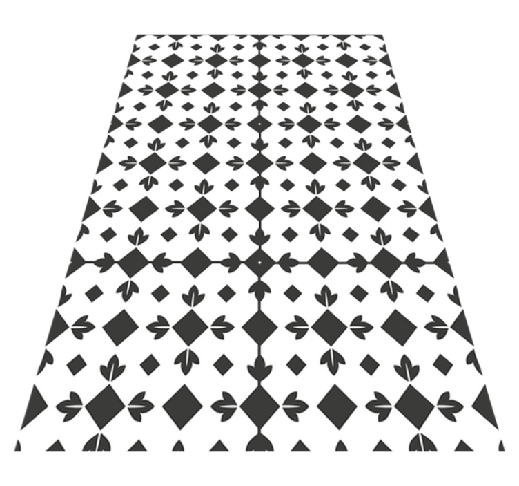 Black and white tiles vinyl rug for dining room - TenStickers