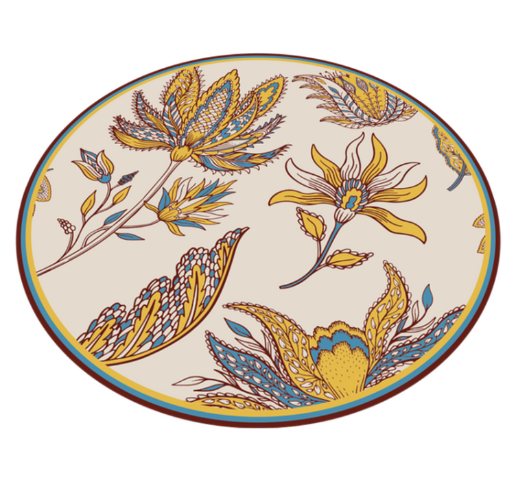 Elaborate Botanical Grace floral vinyl rug - TenStickers