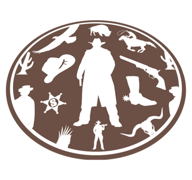 Cowboy Silhouette kids vinyl rug - TenStickers
