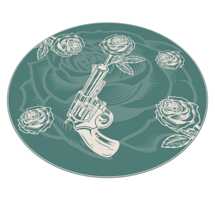 Botanical Revolver floral vinyl rug - TenStickers