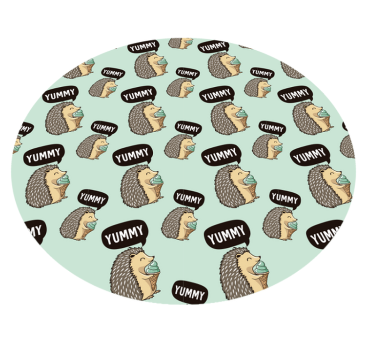 Hedgehog Delight kids vinyl rug - TenStickers