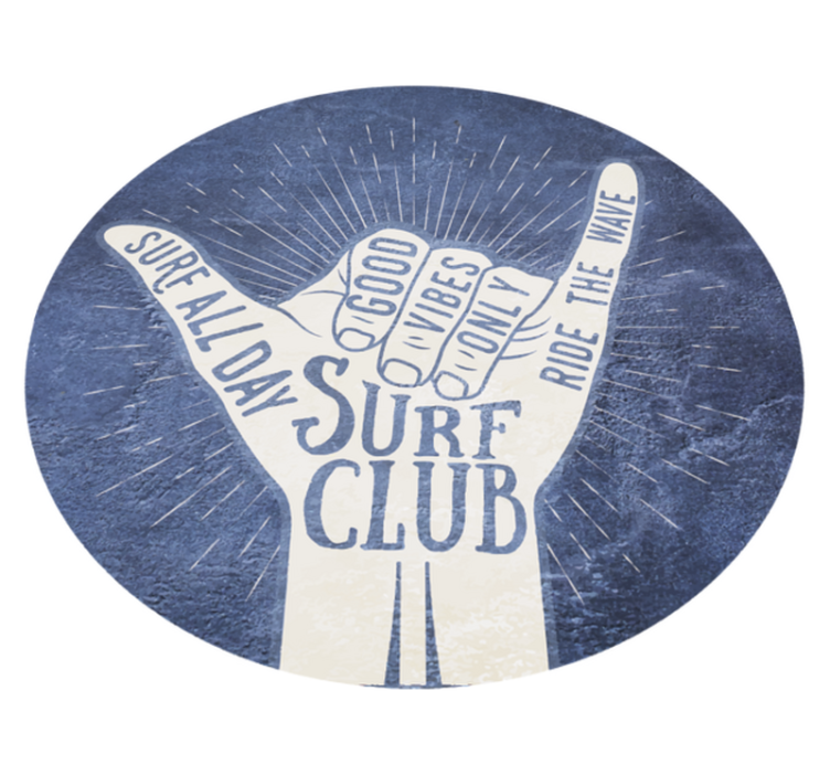 Surf Club Emblem custom vinyl rug - TenStickers