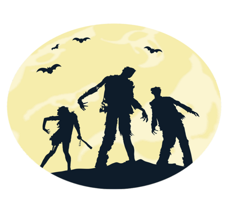 Halloween silhouettes halloween vinyl rug - TenStickers