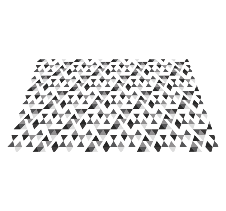 Black and white triangles geometric vinyl rug - TenStickers