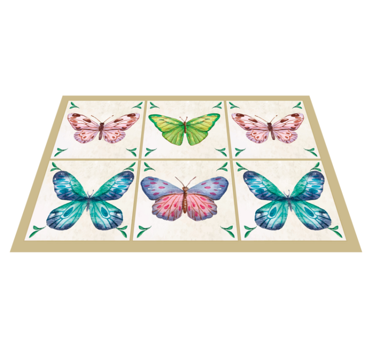 Butterfly Illustration animal vinyl rug - TenStickers