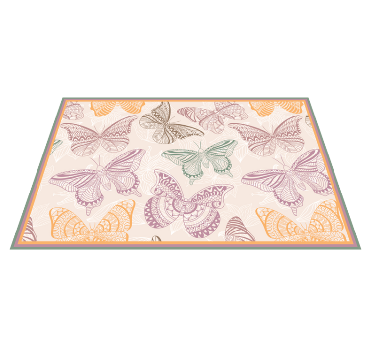 Butterfly Kaleidoscope mandala vinyl rug - TenStickers