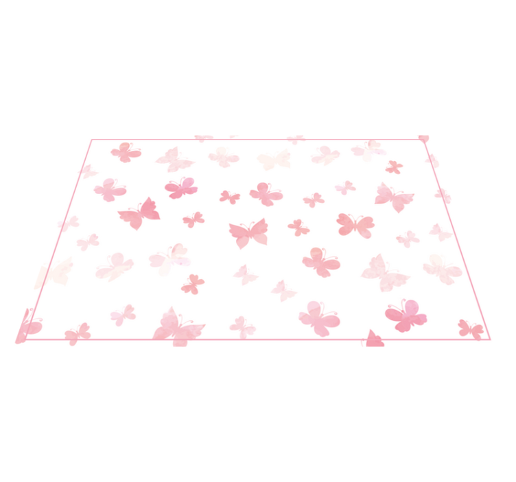 Butterfly Scatter floral vinyl rug - TenStickers