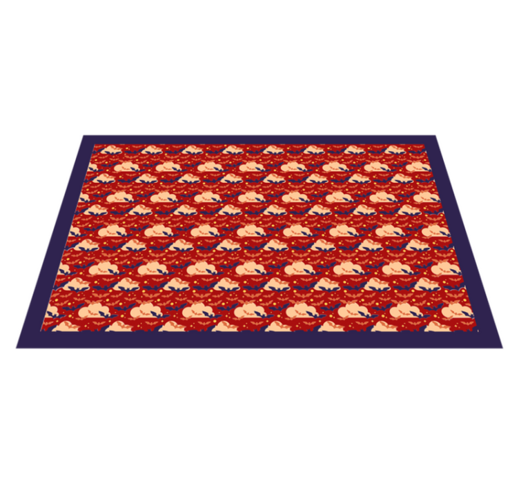 Flying bat with red background vinyl rug - TenStickers