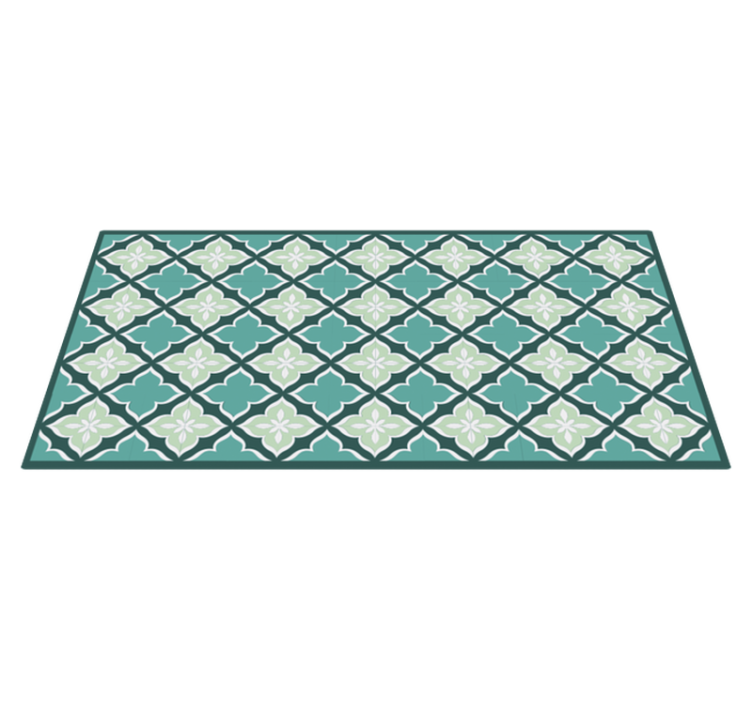 Mosaic vinyl rug in mosaic floral design - TenStickers