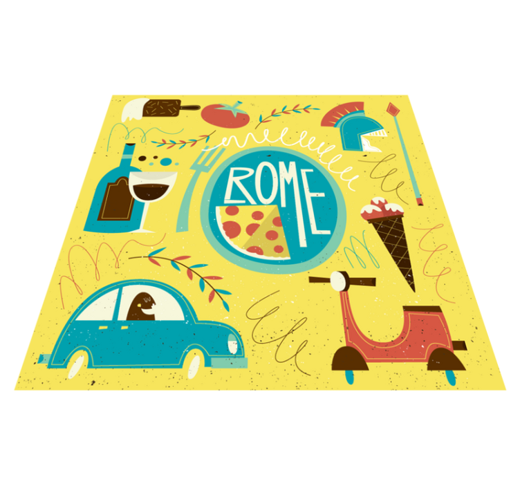 Funny rome world map vinyl rug - TenStickers