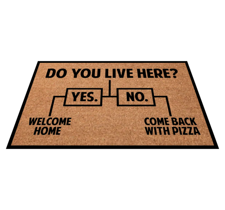 Welcome Home Pizza custom vinyl rug - TenStickers