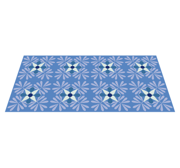 Floral vinyl rug with floral symmetry design - TenStickers