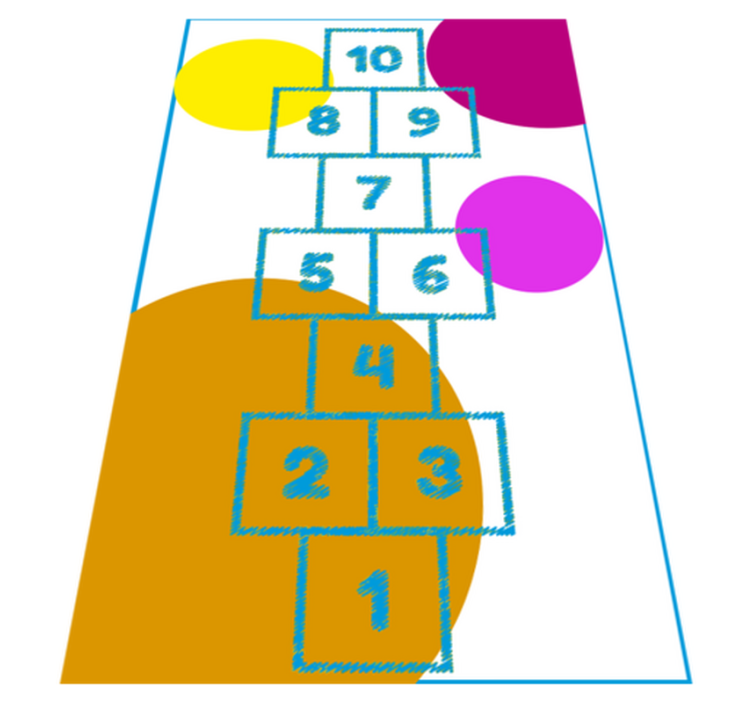 Hopscotch Graphic gaming vinyl rug - TenStickers