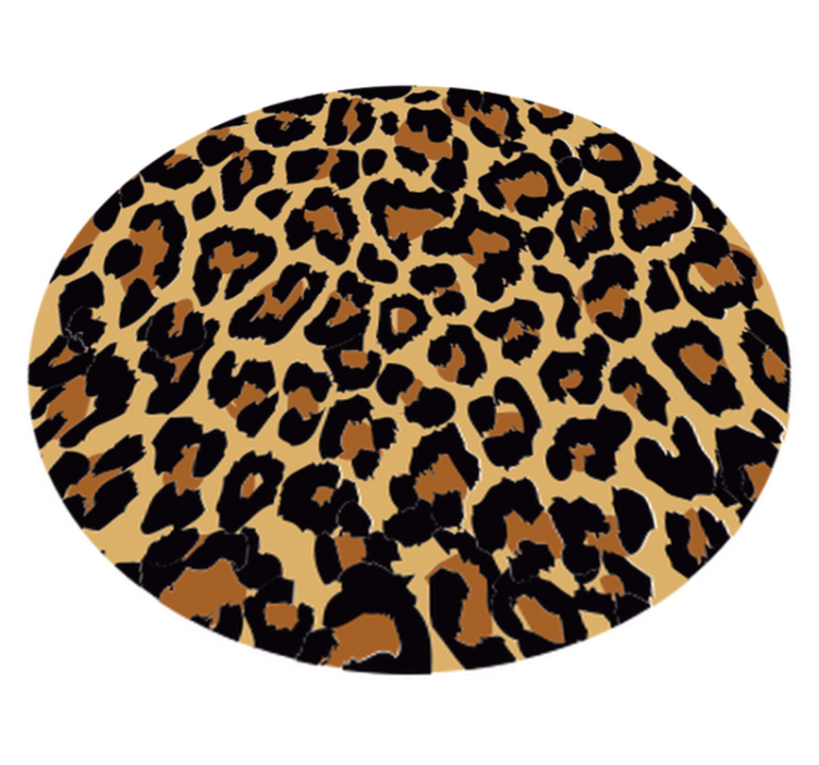 Leopard Spot Circle animal print vinyl rug - TenStickers