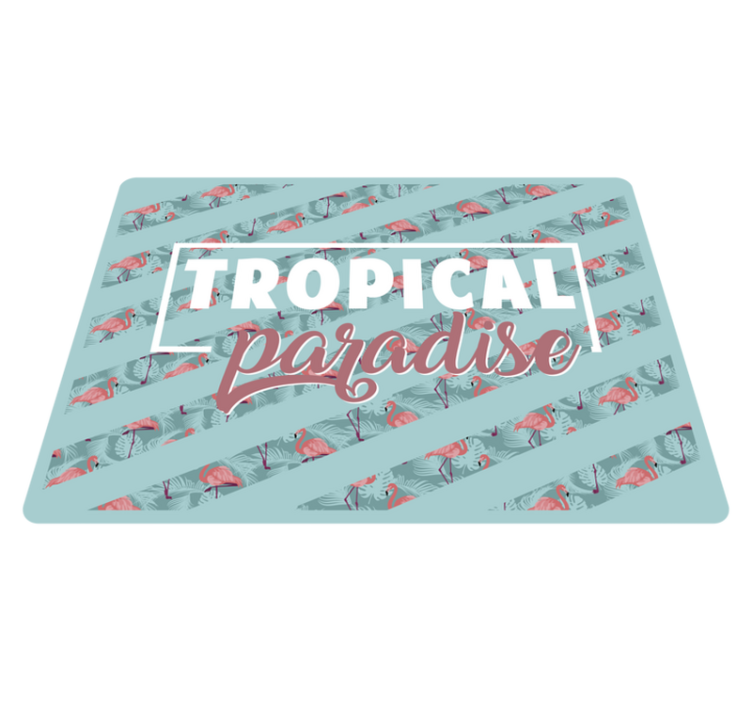 Tropical Paradise Text animal vinyl rug - TenStickers