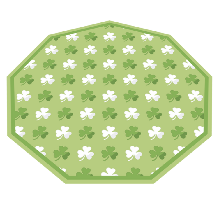 Green and white shamrock stripes  floral rug - TenStickers