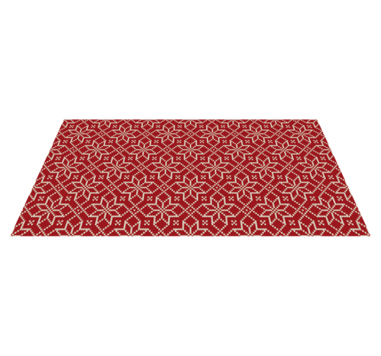 Red Ornamental Pattern nursery vinyl rug - TenStickers