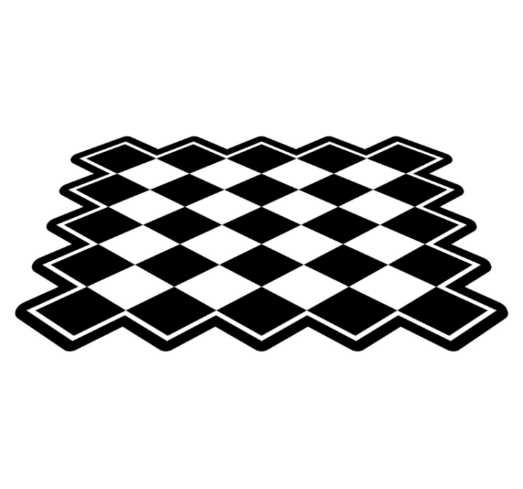 Chequered Pattern geometric vinyl rug - TenStickers