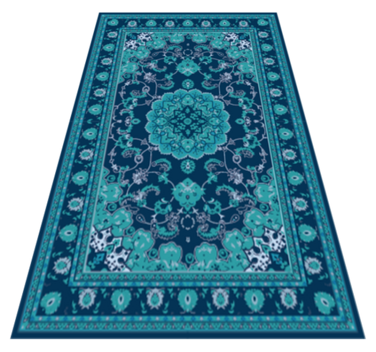 Mandala vinyl rug teal mandala elegance - TenStickers