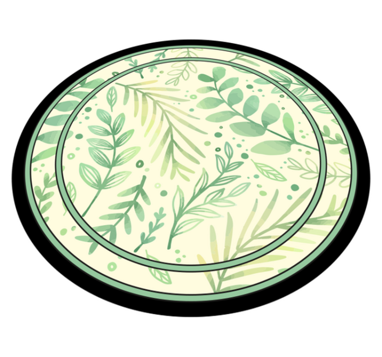 Botanical Motif Accent floral vinyl rug - TenStickers