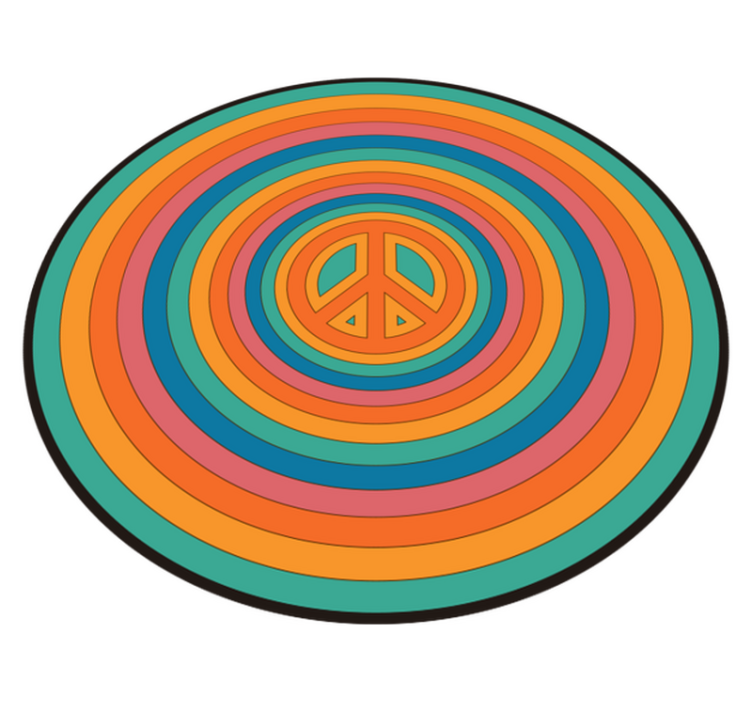 Colorful Peace Symbol teenage bedroom vinyl rug - TenStickers