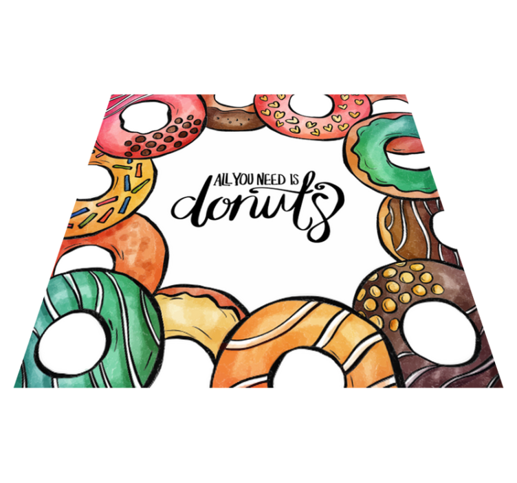 Need Donuts Design custom vinyl rug - TenStickers
